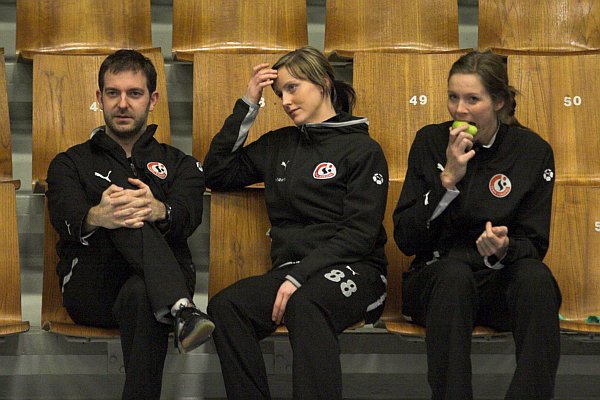 Team Esbjerg trner Thomas Hrlyk, Slvi Hylleseth og Line Thorius.